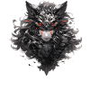 Dunkler Mondwolfmaske