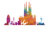 Barcelona Skyline Graffiti Lettering