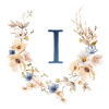 J Monogram, Floral, Boho