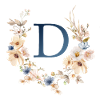 D Monogram, Floral, Boho