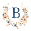 B Monogramm , Floral, Boho