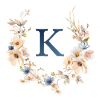 K Monogramm , Floral, Boho