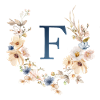 F Monogram, Floral, Boho
