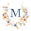 M Monogramm , Floral, Boho