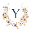 Y Monogramm , Floral, Boho