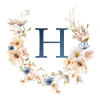 H Monogram, Floral, Boho