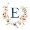 E Monogram, Floral, Boho