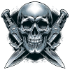 Twin Blades: Skull Between Daggers