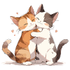 Cats, Love, Hug, Cuddle, Heart, Sweet, Cute