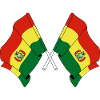 Two flags crossed from Bolivia