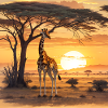 GIRAFFE AT SUNSET