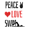 peace love swim - Heart