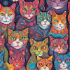 Bunte Katzen