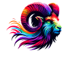 Widder Sternzeichen Lebendiges Regenbogen-Design