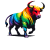Stier Sternzeichen Sternzeichen Lebendiges Regenbogen-Design