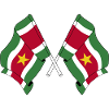 Two flags crossed of Suriname