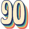 Vintage retro T-shirt nummer 90 halvfems