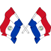 Two flags crossed of Paraguay