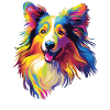 Wasserfarben Farbenfroher Collie