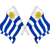 Two flags crossed of Uruguay