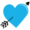 Pil hjerte blå