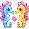 Couple d’hippocampes amoureux Animal Saint-Valentin