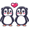 Penguin Comic Couple Love