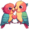 Parrot Comic Couple Love