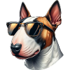 Bullterrier mit Sonnenbrille