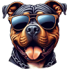 Pitbull Wearing Sunglasses