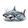 Angry great white shark