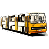 Ikarus articulated bus yellow white