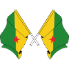Deux drapeaux croisés de la Guyane