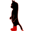 Black Cat with Red Boots