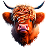 Highland Cattle Rind Illustration