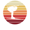 Biathlon Silhouette Retro Sunset