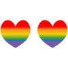 Two rainbow hearts gradient
