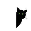 Schwarze Katze mit Blumenmuster