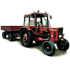 Belarus MTS 80 with trailer