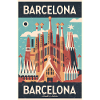Barcelona Plakat Retro Prezent Plakaty Art Deco