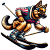 German Shepherd Ski Winter Adventure