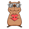 Capybara Cool Capybara Heart Love