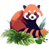red panda nature motif