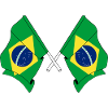 Drapeau du Brésil croisé