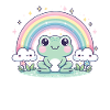 Kawaii Frog Rainbow Cute Pattern