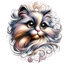Super cute cat in comic style