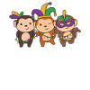 Mardi Gras Monkey Carnival Costume