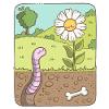 Earthworm looking at flower