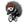 Radfahrender Igel