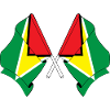 Two flags crossed of Guyana